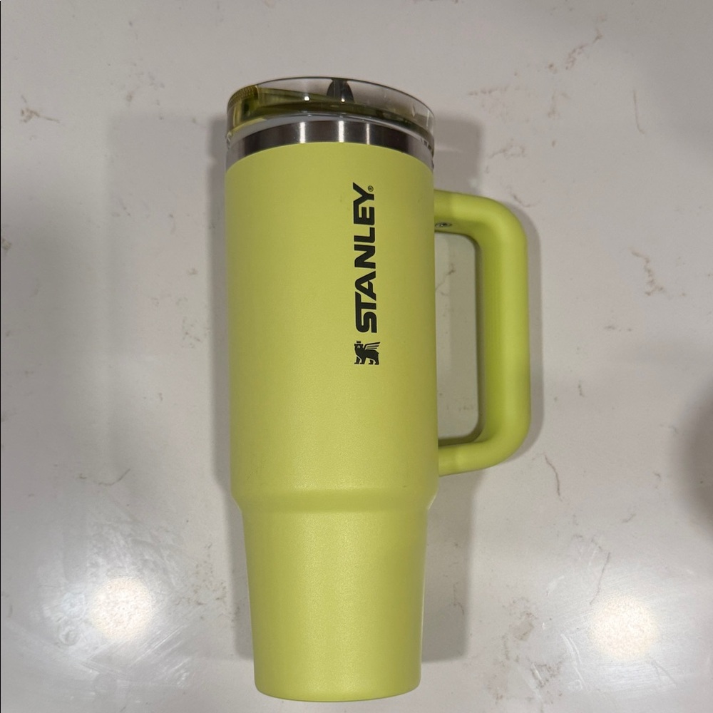 Stanley Bright Lime Green Travel Tumbler with Handle